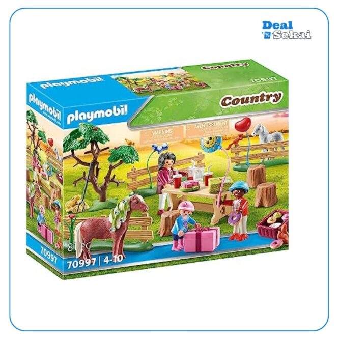 PLAYMOBIL Country 70997 Kindergeburtstag auf dem Ponyhof, Spielzeug für Kinder ab 4 Jahren