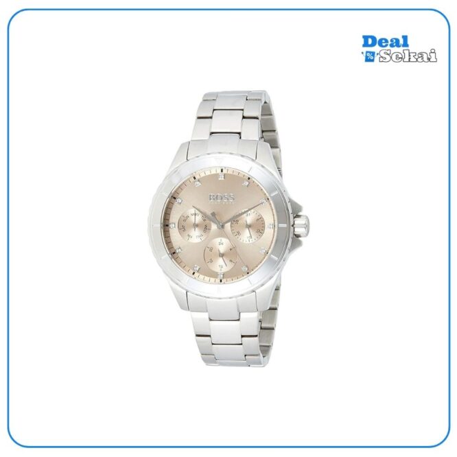BOSS Multi Zifferblatt Quarz Uhr für Damen mit Silbernes Edelstahlarmband
