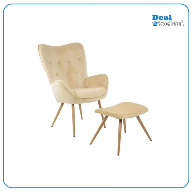 Albatros Ohrensessel mit Hocker YORK