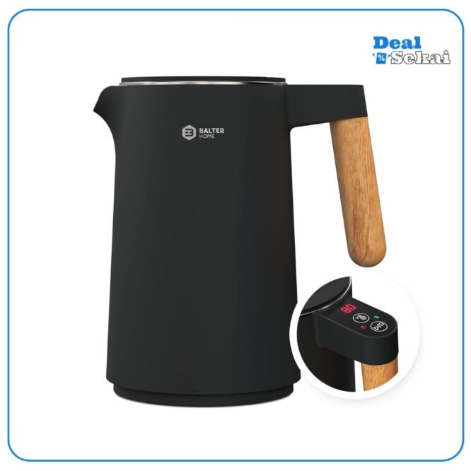 BALTER Edelstahl Wasserkocher mit Temperatureinstellung