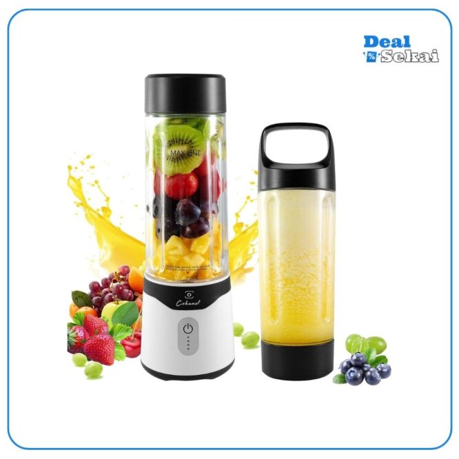 COKUNST Tragbarer Mixer für Smoothies und Shakes, 530ml Portable Blender mit 6 Klingen