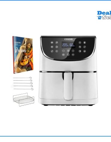 Cosori Premium 5,5-Liter Heißluftfritteuse mit Spießgestell, Weiß