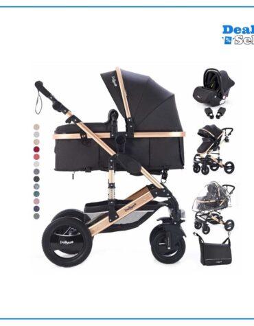 Daliya® 3in1 Kinderwagen Bambimo Kombikinderwagen 15-Teile Set in Schwarz Gold