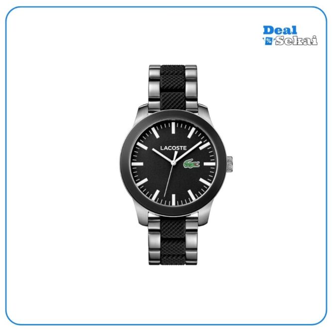 Lacoste Analog Quarzuhr für Herren mit mit Silikondetails Edelstahlarmband