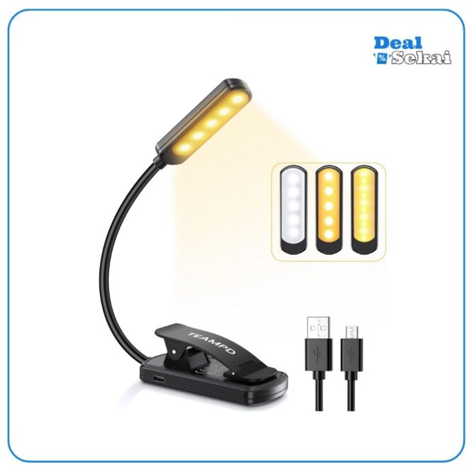 Leselampe Buch Klemme, TEAMPD Buchlampe mit 10 LEDs