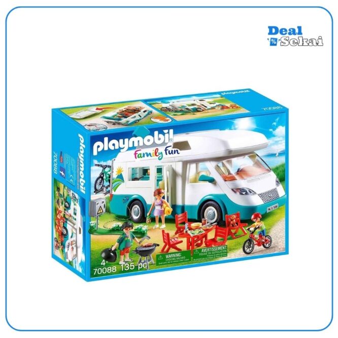 PLAYMOBIL Family Fun 70088 Familien-Wohnmobil mit abnehmbaren Dach und vielem Zubehör