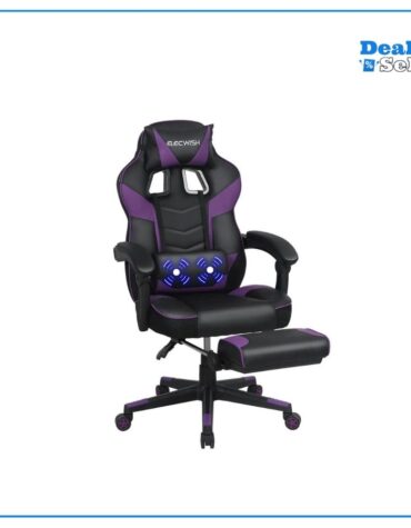 Puluomis Gaming Stuhl mit Massage und Fußstütze 150kg