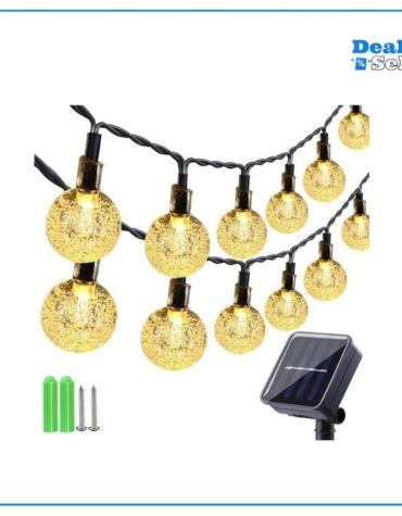 Qedertek 11M/36ft 60 LED Solarlichterkette für Außen mit Kristall Kugeln