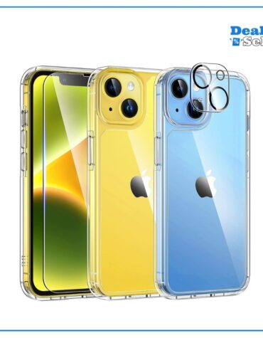 TAURI 5 in 1 für iPhone 14 Hülle mit Schutzfolie