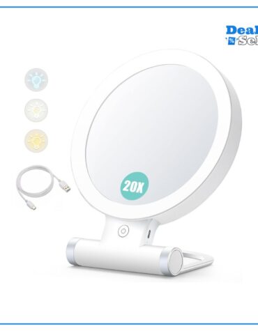 B Beauty Planet Vergrößerungsspiegel mit Licht, 20-fache/1-fach Doppelseitige Tischspiegel