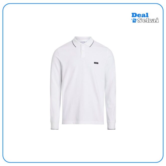CALVIN KLEIN Poloshirt STRETCH PIQUE TIPPING LS POLO
