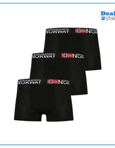 Geographical Norway Herren Boxershorts 3er-Pack schwarz Pack-3-Black