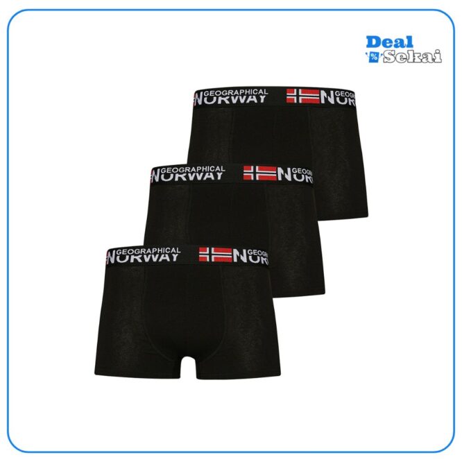 Geographical Norway Herren Boxershorts 3er-Pack schwarz Pack-3-Black
