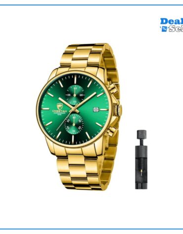 Herrenuhren mit lässiger wasserdichter Chronographen Quarzuhr aus Edelstahl und Metall