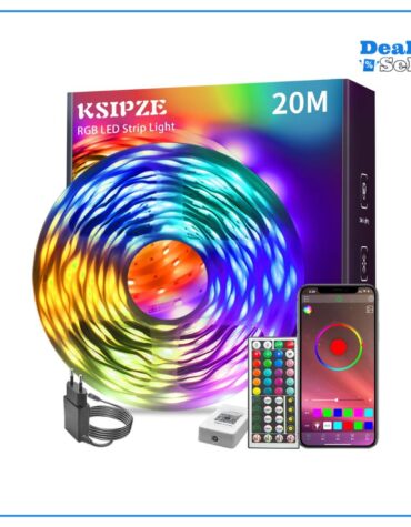KSIPZE Led Strip 20m RGB LED Streifen mit Fernbedienung Bluetooth Musik Sync Timer