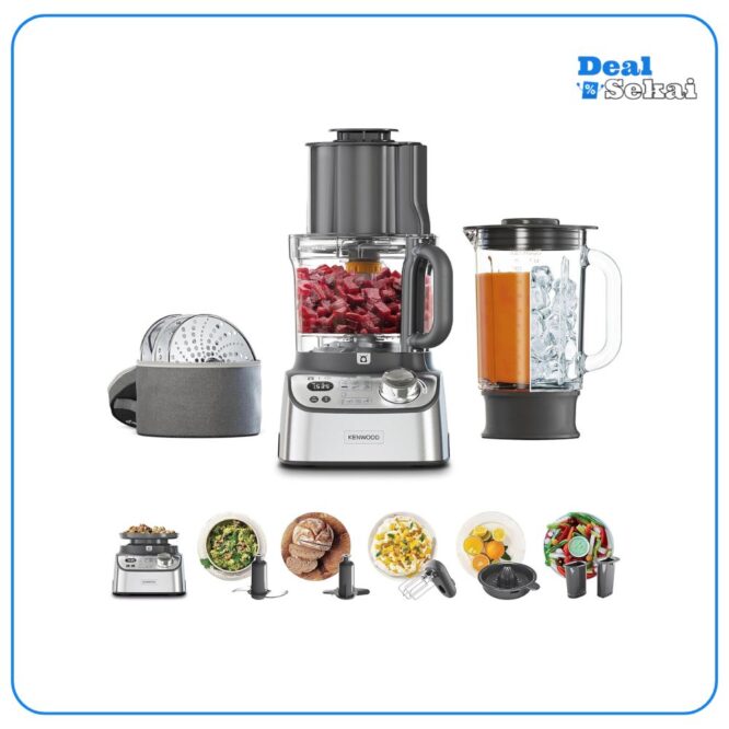 Kenwood MultiPro XL Weigh+ FDM72.990SS Kompakt-Küchenmaschine mit integrierter Waage & Timer