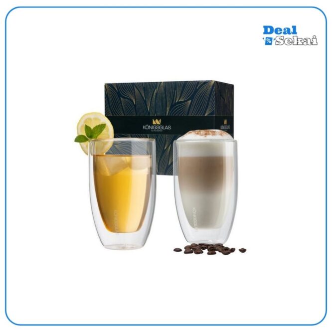 Königsglas Latte-Macchiato-Glas Latte Macchiato Glas 300 ml Cappuccino Gläser-Set doppelwandig