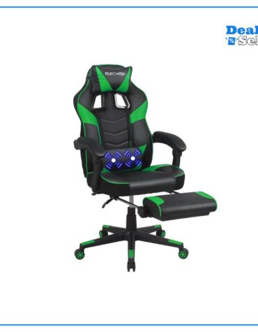 Puluomis Gaming Stuhl mit Massage und Fußstütze 150kg