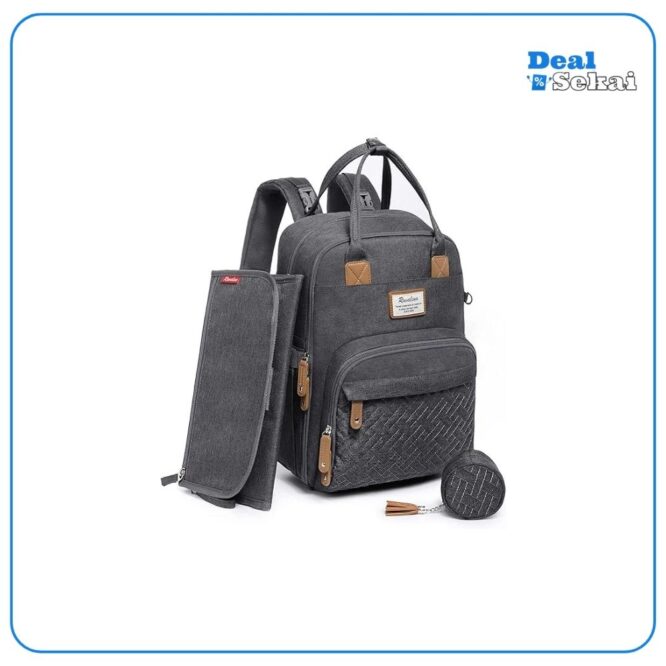 RUVALINO Baby Wickelrucksack Wickeltasche Rucksack mit tragbarer Wickelauflage