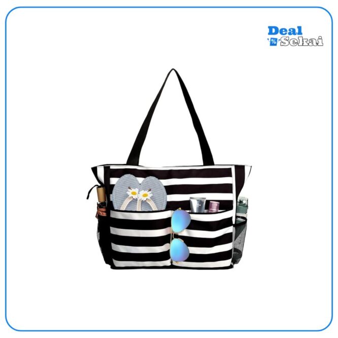 TAHAVICE Strandtasche Damen mit Reißverschluss