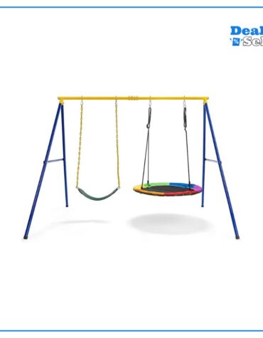 COSTWAY Doppelschaukel mit Schaukelgestell