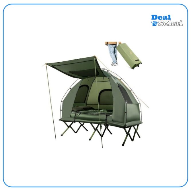 COSTWAY Kuppelzelt, Personen: 2, 5 in 1 Feldbett mit Luftmatratze