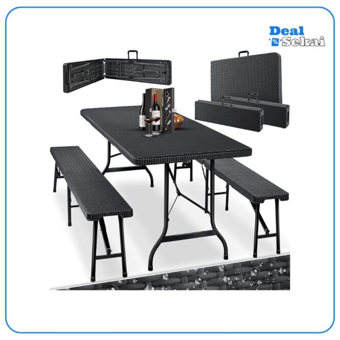 KESSER® Bierzeltgarnitur 3-teilig Set Tisch + 2 x Bank