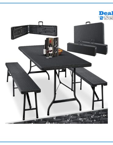 KESSER® Bierzeltgarnitur 3-teilig Set Tisch + 2 x Bank, für drinnen
