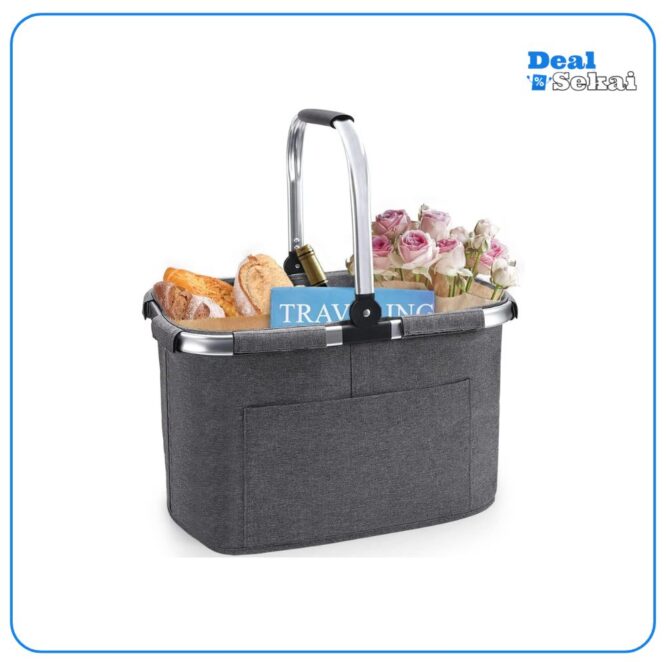 Pynhoklm®Einkaufskorb Faltbar 30L Picknickkorb