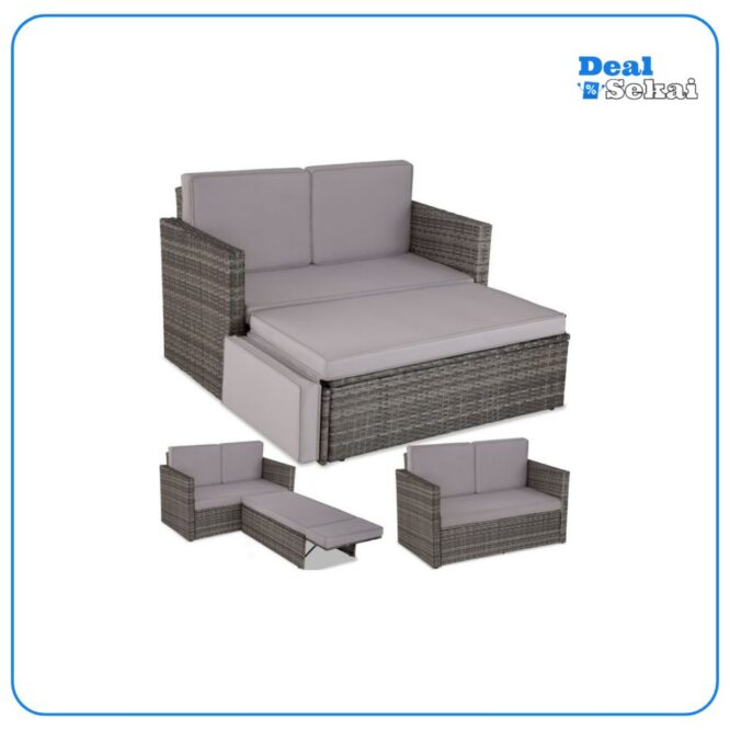 tectake Loungeset Korfu, (Set, 2-tlg)