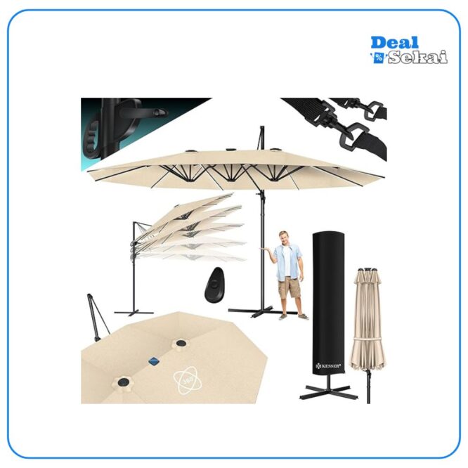 KESSER® Sonnenschirm Doppelsonnenschirm 4,6m x 2,7m