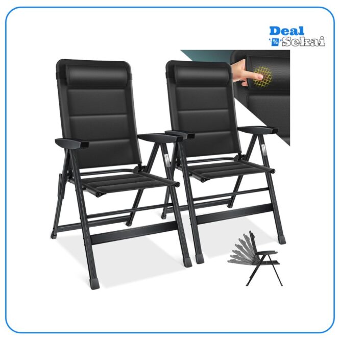 KESSER® Gartenstuhl Hochlehner mit Armlehnen 2er Set