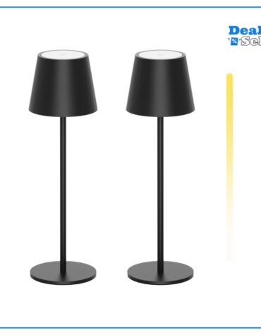 K-Bright 2 Stück LED Dimmbare Akku Tischlampe Kabellose
