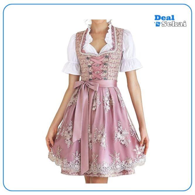 EIISSION Dirndl Damen Midi Trachtenkleid