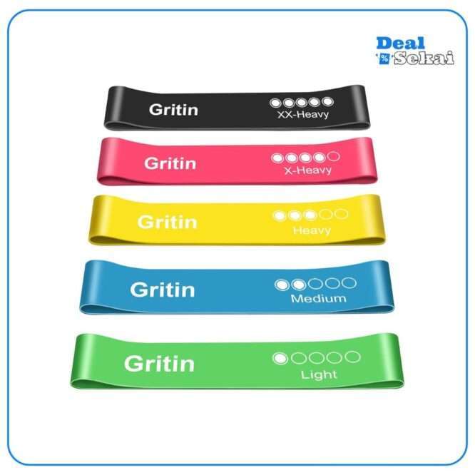 Gritin Fitnessbänder [5er Set] Widerstandsbänder