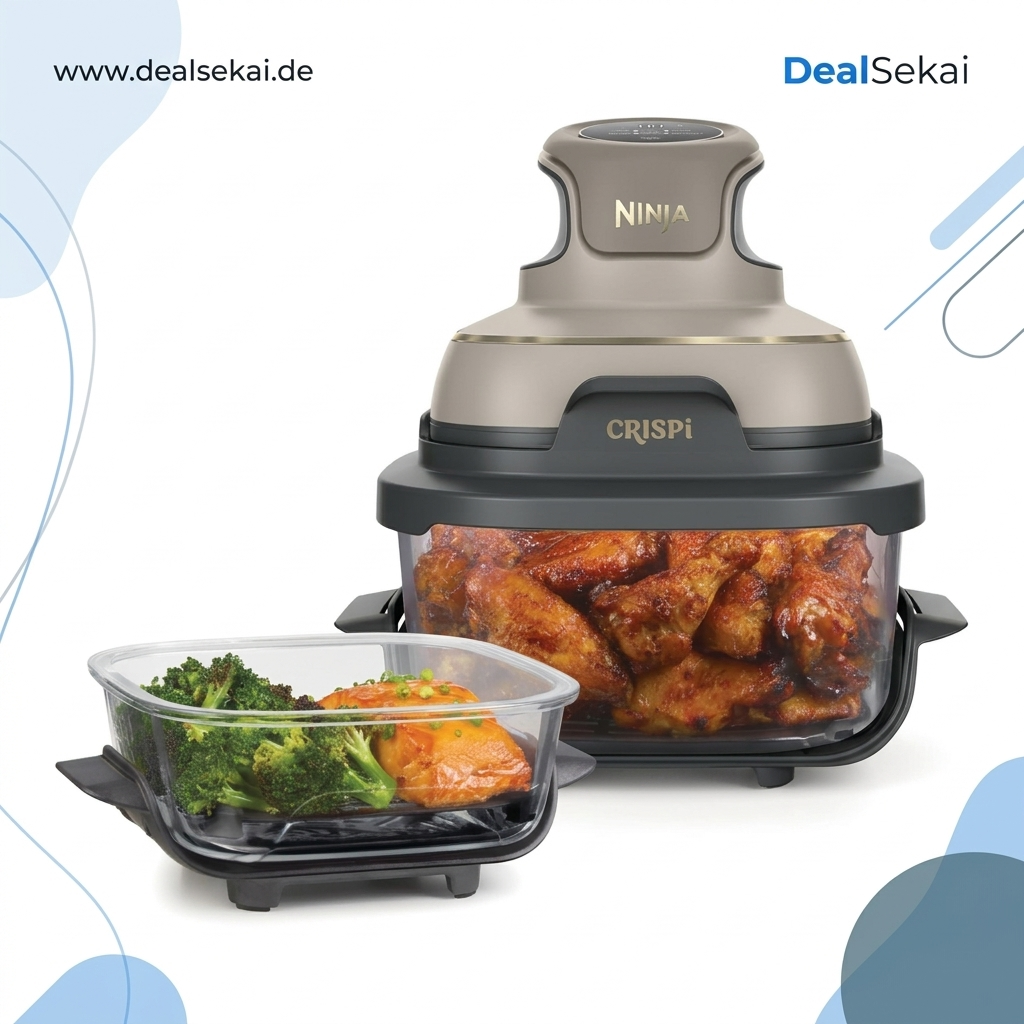 Ninja CRISPi tragbare Heißluftfritteuse, 3,8 l, 4-in-1, 1700 W, Stone Gold