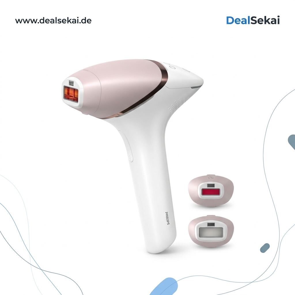 Philips Lumea IPL 9900 Series - IPL Geräte Haarentfernung für jahrelang seidig-glatte Haut* mit 2 Aufsätzen für Körper & Gesicht, kabellos, Alternative zur Laser-Haarentfernung (BRI950/02)