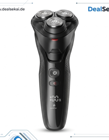 Wiederaufladbarer Elektrorasierer für Herren: 3-in-1-Rasierer mit IPX7-Wasserschutz, One-Touch-Beschleunigung, HD-Display, Built Sicherheitsverschluss und USB-Ladefunktion