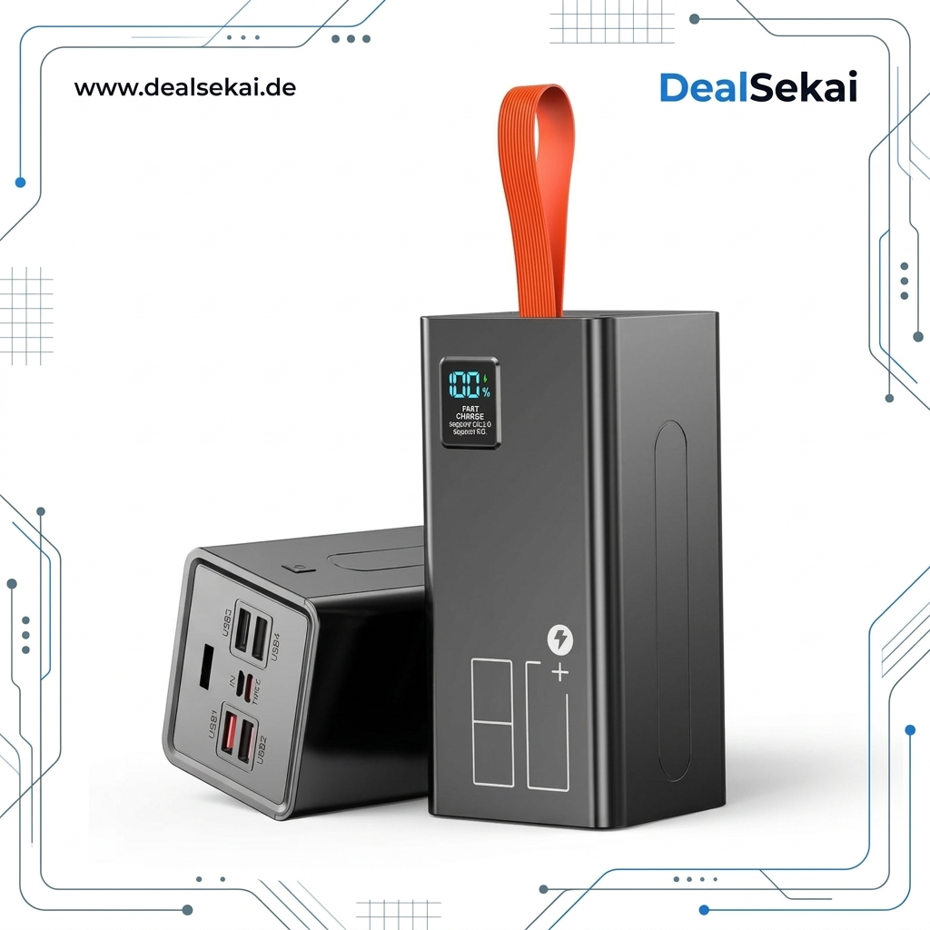 Powerbank 80000mAh, USB-C PD 30W Schnellladen, tragbar